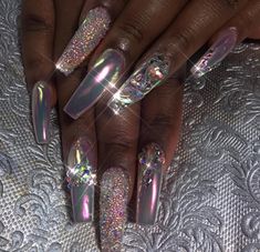 Designed Nails, Ballerina Nails Designs, Nagel Design, Salon Nails, Diva Nails, Beauty Spot, Sparkle Nails, Nail Swag, Glam Nails