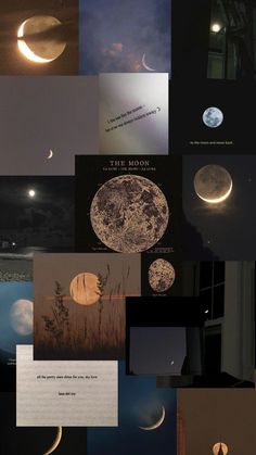 a collage of photos with the moon in them