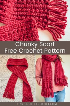 the chunk scarf is free crochet pattern and it's easy to make