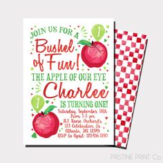 the apple of our eye is turning three birthday party printables are available for purchase