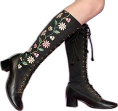 Vintage Lace-up Boots For Spring, Vintage Fitted Boots With Laces, Retro Lace-up Fitted Boots, Traditional Spring Boots, Traditional Fitted Boots For Spring, Vintage Embroidered Fall Boots, Vintage Embroidered Boots For Fall, Vintage Fitted Festival Boots, Vintage Fitted Boots For Festivals