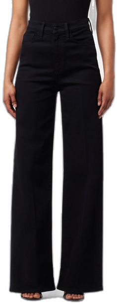 BLACK Washed Black Flare Jeans For Workwear In Fall, Black Mid-rise Jeans For Business Casual, Black Jeans With Five Pockets For Business Casual, Washed Black Wide Leg Jeans For Work, Black Mid-rise Flare Jeans For Work, Black Denim Wide Leg Pants For Fall, High Rise Washed Black Flare Jeans For Work, Washed Black Flare Jeans For Workwear, Mid-rise Flare Jeans In Washed Black For Work