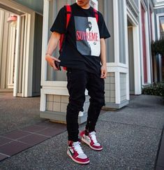 Jordan 1 Outfit Men, Jordans Outfit For Men, Air Jordan 1 Red, Air Jordan Outfit, Jordan 1 Red, Jordan 1 Outfit, Jordan Outfit, Nike Off White