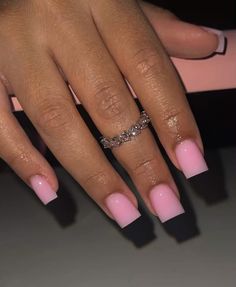 Basic Baddie Nails Short, Basic Nails Square, Short Baddie Nail Ideas, Basic Nails Acrylic, Simple Short Square Nails, Short Baddie Nails, Girly Acrylic, Style Moodboard, Baddie Nails