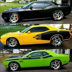 two pictures of the same car in different colors