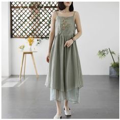 Details: Item Type: Dress Main Material: Dress Season: Cotton Style: Leisure, Daily Pattern Type: Embroidery Waist Type: Loose Fit Type: Loose fit/ Pullover Size: One Size Length: 124.00 cm/ 48.82 " Bust: 98.00 cm/ 38.58 " Layer Slip Dress, Layered Slip Dress, Casual Embroidery, Material Dress, Summer Retro, Hooded Dress, Spring Summer Dress, Plaid Dress, Linen Women