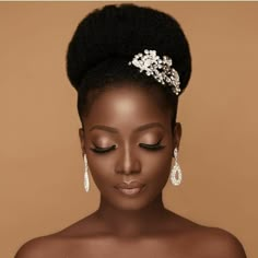 Styles For Afro, Updo Cabello Natural, Wedding Hairstyles For Black Women, Hairstyle Bride