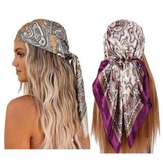 PRICES MAY VARY. Material: high quality polyester satin silk, soft, smooth and shiny. Size: 35'' x 35'' / 90cm x 90cm,can be worn around neck, head, waist, or hair as well as on a hat or handbag, etc. Touch & Feel: These high-quality silk scarfs provide an elegant appearance, a soft and comfort touch and a silky feeling for you. Occasions: Attend a party, or family travel, or go to work suitable for you in different occasions to wear. Washing and maintenance: Please use warm water below 30 ℃ was Square Head Scarf, Hair Wrapping, Silk Scarfs, Hair Wrap Scarf, Wig Party, Mens Wigs, Square Fashion, Scarf Hair, Clip In Ponytail