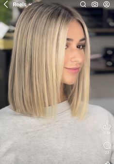 Blonde Lob Hair Straight, Bronde Bob Straight, Blonde Lob Straight, Blonde Bob Dimension, Long Straight Bob, Dark Blonde Long Bob Straight, Lob Cut, Dark Roots Blonde Hair, Bob Haircut For Fine Hair