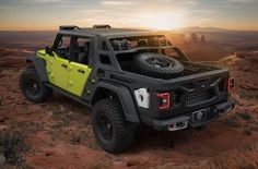 the new jeep gladia is parked in the desert