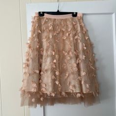 Brand New, Still With Original Tag. Never Worn Once. Beautiful Skirt With Pink Flowers And Gold Vine Embroidery. It’s A Small 10. Looks Cute Paired With A Tshirt Or Can Be Dressed Up With A Nicer Top. Gold Tulle Skirt, Vine Embroidery, Floral Lace Skirt, Gold Tulle, Bohemian Skirt, Fit And Flare Skirt, Tulle Flowers, Beautiful Skirt, Flower Skirt