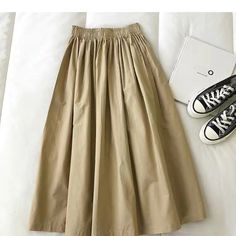 Lasaky - High-waisted A-line Skirt in Stylish Workwear Colors Knee Length Skirts, Elastic Waist Skirt, Body Dress, Mid Length Skirts, Knee Length Skirt, Types Of Skirts, Color Khaki, Elegant Woman, Elegant Dresses