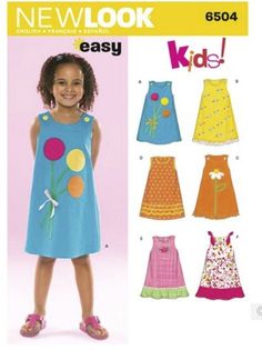 Sewing Pattern for Girl's Dresses Sizes: 3 to 8 Girls Sizes This is a NEW, UNCUT Pattern - Factory Folded in Original Envelope PATTERN DETAILS: Child's dress with trim, flounce, and applique options Pattern includes instructions for appliques New Look sewing pattern. FABRIC SUGGESTIONS: Please see detailed Fabric Info in Pictures Above PATTERN SIZES INCLUDED: Girls Sizes 3 to 8 All Sizes Included in this one Pattern Also See Sizing Info in Pictures Above THIS IS A NEW, UNCUT, FACTORY FOLDED PATT New Look Patterns, Girls Pinafore, Girls Clothes Patterns, Girls Dress Sewing Patterns, Girl Dress Pattern, Kids Dress Patterns, Sewing Patterns Girls, Sewing Patterns For Kids, Childrens Dress