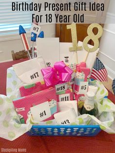 18th Birthday Basket Guys, Countdown To 18th Birthday, 18th Birthday Money Gift Ideas, Gift Ideas For 18th Birthday Girl, 18th Birthday Gift Basket, 18th Birthday For Boys, Daughters 18th Birthday, 18th Birthday Gift Ideas, 18th Birthday Present Ideas