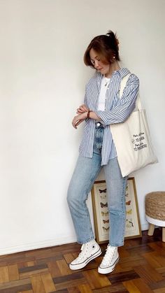 Casual Chic Outfits, Neue Outfits, Outfits With Converse, Outfit Jeans