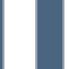 two vertical striped blue and white wallpapers, one in the same color as the other in the same pattern