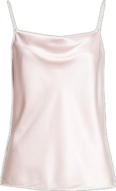 Made Of Lustrous Stretch-Silk, Cami Nyc's 'Busy' Camisole Is Updated With Dainty Heart Chain Straps. It Features A Cowl Neckline That Highlights Your Dcolletage And Is Finished Is A Soft Pink Hue. Wear Yours To Dress Up Jeans Or To Sharpen Soft Suits. Color: Frosting Fabrication: 92% Silk, 8% Spandex Care: Dry Clean Standard Clothing Sizing Pink Silk Top With Spaghetti Straps, Pink Silk Spaghetti Strap Top, Feminine Silk Tank Top For Party, Chic Pink Silk Camisole, Elegant Pink Camisole For Night Out, Pink Silk Cami Top, Elegant Pink Tank Top For Night Out, Elegant Pink Evening Tank Top, Elegant Pink Tank Top For Evening