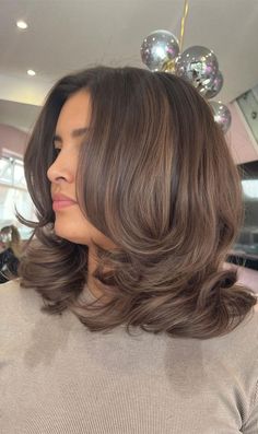 Dark Hair Blowout, Shoulder Length Blowout, Blowout Hair Medium, Hair Blowout Hairstyles, Haircut Ideas Brown Hair, Short Hair Blowout, Blowout Hairstyle, Blowout Hairstyles, Blowout Haircut