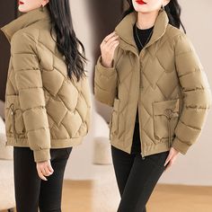 Detachable Hat Cotton Jacket Women's Mid Length Style – OSIRISH Sleeve Filler, Cotton Jackets Women, Jacket Puffer, Puffer Parka, Padded Coat, Cotton Coat, Loose Shorts, Cotton Jacket, Padded Jacket