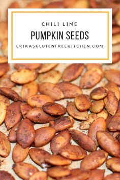 chili lime pumpkin seeds with text overlay