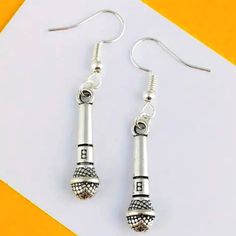 Vintage Hip Hop Style Zinc Alloy Microphone Drop & Dangle Earrings For Music Festival Party, Mardi Gras - Iron Ear Needle, No Feathers, Fashionable Dangling Earrings For Women Music Festival Party, Vintage Hip Hop, Hip Hop Style, Vintage Microphone, Drop Dangle Earrings, Dangling Earrings, Hip Hop Fashion, Festival Party, Earrings For Women