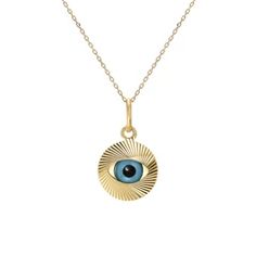 14K Gold Evil Eye Fluted Coin Necklace ~ LIMITED EDITION – Nana Bijou Yellow Tarnish-resistant Jewelry, Gold Plated 14k Stamped Pendant Necklace, 14k Gold Plated Pendant Necklace, Yellow Gold-plated Hallmarked Necklace, Gold Plated Charms Necklace With Round Shape, Yellow Gold Charm Necklaces With Polished Finish, Gold-plated Yellow Gold Necklace With Charms, Round Gold Plated Charms Necklace, Gold Plated Yellow Gold Necklace With Charms