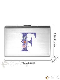 Bird in Bag - Slim Wallet Aluminum Metal Blocking Money Bag with Credit Card Holder and Initial Embossed Purse, from A to Z, in Money Bag, Slim Wallet, Credit Card Holder, Aluminum Metal, Credit Card, Card Holder, Initials, Wallet, Pattern