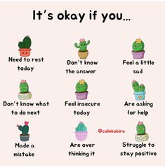 a poster with words that say it's okay if you