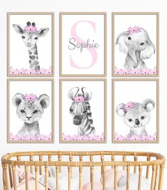 PRICES MAY VARY. PERSONALIZE EVERYTHING – your choice of 12 animals, 2 colors and 2 fonts. Click ‘Customize Now’ to create the perfect unique combination for your child’s nursery or bedroom. HIGH QUALITY PRINTS – using state of the art printing for colors that pop, providing a five-star look and lasting durability. READY TO FRAME – your prints will arrive unframed. This allows you to choose the perfect frames to match the décor in your room. SMALL BUSINESS - we are a small family run business wh Twin Nursery Room, Purple Nursery, Girl Nursery Room, Beautiful Pink Flowers, Grey Nursery, Pink And Purple Flowers, Girls Nursery