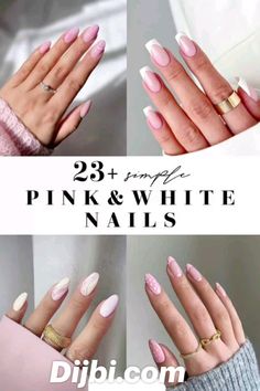 Pale Pink And Glitter Nails, Pink And White Ombre With Design, Ombre Almond Shaped Nails Short, French Manicure On Coffin Shaped Nails, Light Pink And White Nail Designs, Pink And White Gradient Nails, Chic Nails Classy Pink, Classic Pink And White Acrylic Nails, French Manicure Nails Coffin