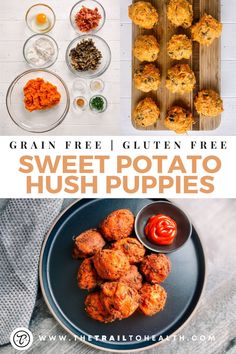 the recipe for sweet potato hush puppies is shown