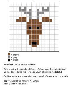 a cross stitch pattern with an image of a deer's head in the middle