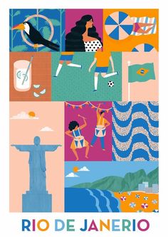 a book cover with images of people in different countries and the words rio de janeroo