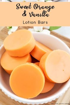 Sweet Orange and Vanilla Lotion Bars Body Butter Bars Recipe, Home Made Soap Recipe For Beginners, Diy Self Care Products, Homemade Soap Recipes For Beginners, Food To Sell, Vanilla Lotion, Homemade Lotion Recipe, Diy Lotions