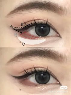 Douyin Makeup Tutorial Eye, Douyin Eye Makeup Tutorial Step By Step, Korean Eyeliner Tutorial, Douyin Eyeliner, Douyin Makeup Eye, Korean Makeup Eyes, Doll Eyes Makeup, Douyin Eye Makeup, Korean Eyeliner