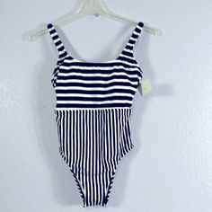 New With Tags From Eco Beach Black And White Striped One Piece Swimsuit Lightly Padded Best Adjustable Straps Swimming Suit Size Small Casual One-piece Lined Swimwear, Casual One-piece Swimwear With Lined Body, Casual Summer Swimwear With Lined Body, Summer Bodysuit With Lined Body, Summer Bodysuit With Lined Body For Beach, Striped Swimwear For Summer Beach, Summer Bodysuit For Beach With Lined Body, Summer Bodysuit For The Beach With Lined Body, Striped Summer Swimwear For Vacation