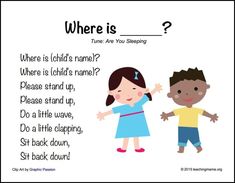 a children's poem with the words where is your name? and an image of two