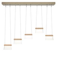 The More Cowbell Linear Multi Light Pendant is both elegant and simplistic, inspired by the clean Scandinavian design look. The glass diffusers are complemented by a Maple wood dowel that houses the light. Canopy: 42 inch x 5 inch rectangle. Sloped ceiling adaptable to 45 degrees. Lifetime Limited Warranty when installed in residential setting. Handcrafted to order by skilled artisans in Vermont, USA. More Cowbell, Vermont Usa, Light Canopy, Mahogany Color, Hubbardton Forge, Multi Light Pendant, Cow Bell, Glass Diffuser, Gold Wood