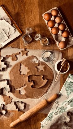 an image of some food that is on the table with it's ingredients and utensils