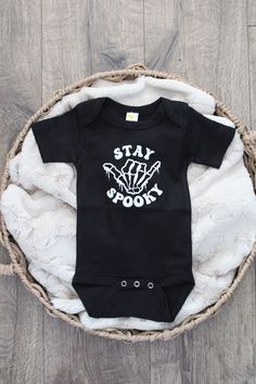 Be prepared to stay spooktacular! The Stay Spooky Bodysuit or T-Shirt will have your little terror looking killer cute this Halloween. Be the most stylish ghost around in this darling outfit. They will be the spookiest cutie around! Stay Spooky, Shirt Stays, Be Prepared, Ghost, Size Chart, Halloween, T Shirt