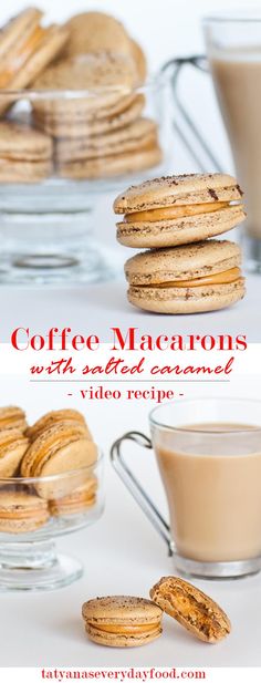 coffee and macarons with a video recipe