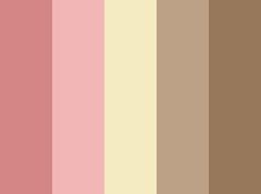 the color palette is pink, brown and beige with an orange stripe on each side