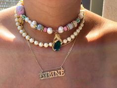 Custom Name Necklace — Divine Individual Planned Outfits, Crystal Statement Necklace, Fresh Water Pearls, Jewelry Lookbook, Funky Jewelry, Custom Name Necklace, Water Pearls, Pearl Choker, Jewelry Inspo