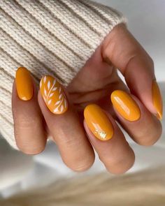 Summer To Fall Manicure, Butterscotch Nails, Fall Naildesign, September Nails Art, Mani Inspiration, September Nails