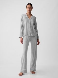 Modal Pajama Shirt Casual Long Sleeve Comfortable Sleepwear, Comfortable Long Sleeve Casual Sleepwear, Soft Comfortable Sleepwear For Lounging, Cotton Sleepwear With Relaxed Fit And Soft Texture, Cotton Sleepwear With Soft Texture And Relaxed Fit, Relaxed Fit Cotton Sleepwear With Soft Texture, Comfy Cotton Soft Sleepwear, Comfortable Soft Sleepwear For Lounging, Super Soft Cotton Sleepwear