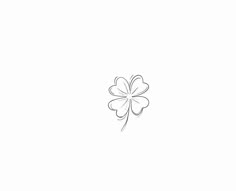 a four leaf clover drawn in black and white