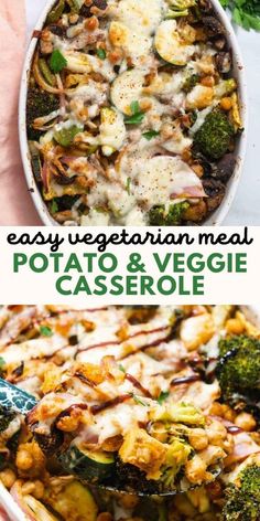 an easy vegetarian meal with potato and veggie casserole