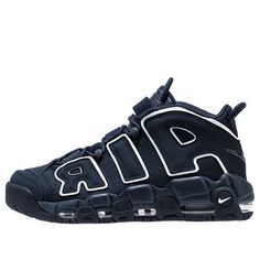 The Nike Air More Uptempo 'Obsidian' is a stylish sneaker that is perfect for everyday wear. The navy blue and white colorway is inspired by the classic Air More Uptempo series, giving it a timeless look. The rubber sole provides superior cushioning and comfort, making it ideal for long walks or running errands. With its sleek silhouette and classic design, the Nike Air More Uptempo 'Obsidian' is perfect for any adult who wants to look stylish and stay comfortable. (SNKR/Navy/Unisex) Nike Uptempo Navy, Navy Sneakers With Boost Midsole For Light Sports, Navy Casual Sneakers For Light Sports, Navy Casual Basketball Shoes, Casual Navy Sneakers For Light Sports, Nike Casual Basketball Shoes With Abzorb Midsole, Nike Navy Custom Sporty Sneakers, Navy Low-top Skate Shoes For Sports, Navy Casual Running Shoes With Boost Midsole