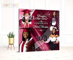 an advertisement for congratulationss to the graduates and their families in maroon, white and black colors