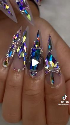 bluestreakcrystals on Instagram: Amazing bling nails with perfect crystal placement by brand ambassador @yazzy.nails using the highest quality crystals from… Almond Nails With Bling, Crystal Placement, Silhouette Nails, Shape Nails, Swarovski Nails, Almond Shape Nails, Blue Streaks, Almond Shape, Bling Acrylic Nails